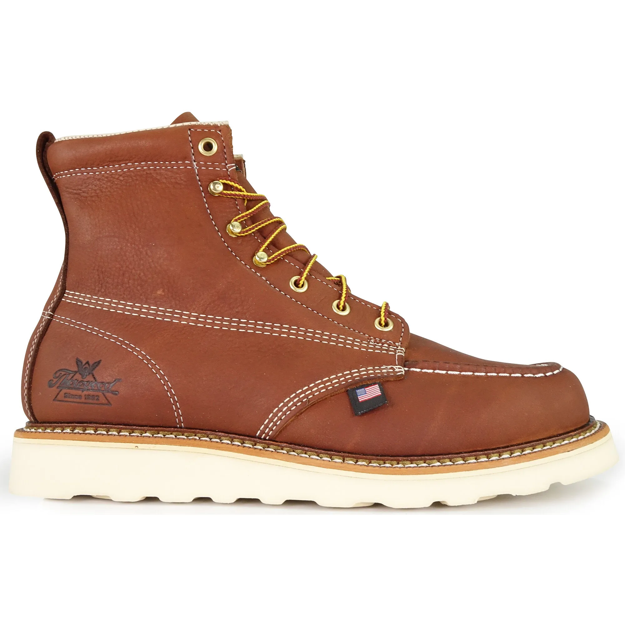 Thorogood Men's American Heritage 6″ Tobacco Moc Toe MAXWear Wedge Work Boot